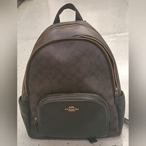 Coach Men’s Brown Signature Logo Backpack